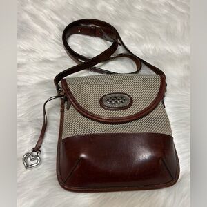Brighton Elegant Cream and Brown Women's Crossbody Bag